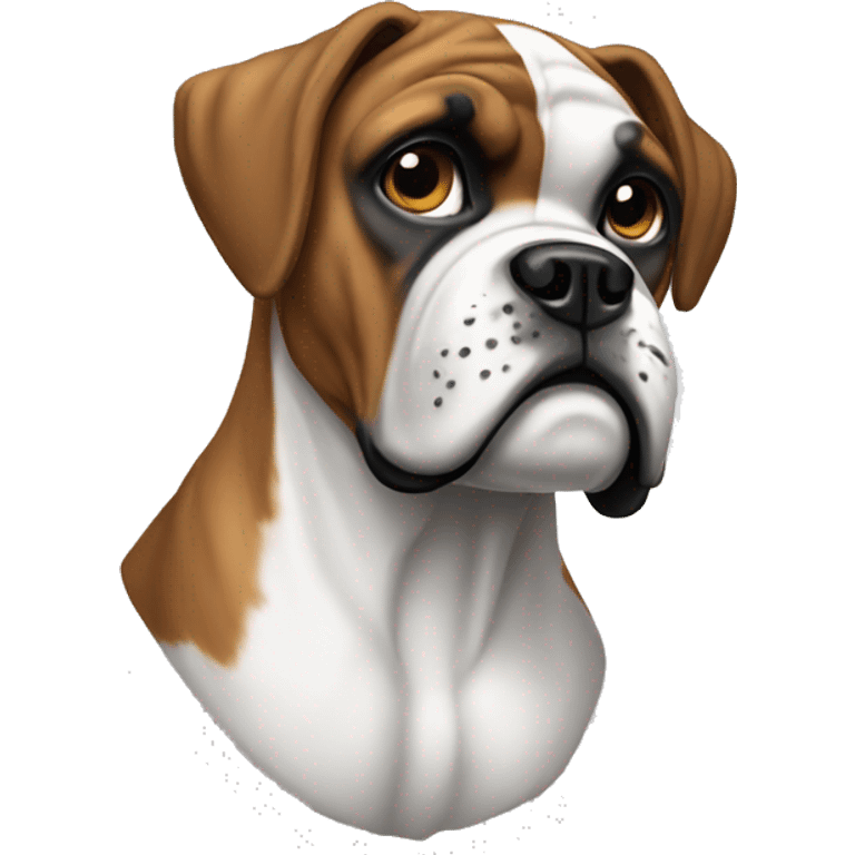 Boxer dog white emoji