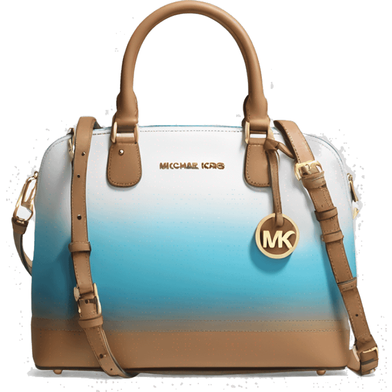 Realistic sea blue to white ombre michael kors satchel purse. emoji