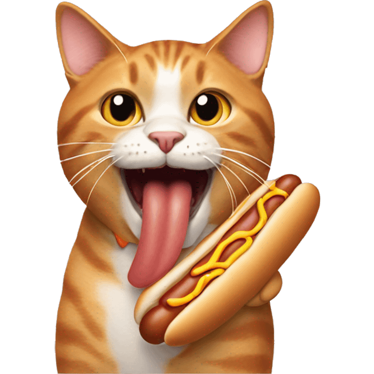 Cat eating hot dog emoji