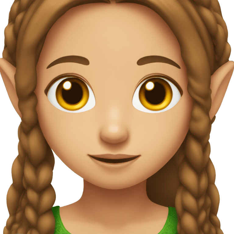 girl with long brown hair with elf ears emoji