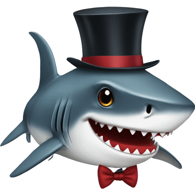 shark with aa tophat emoji