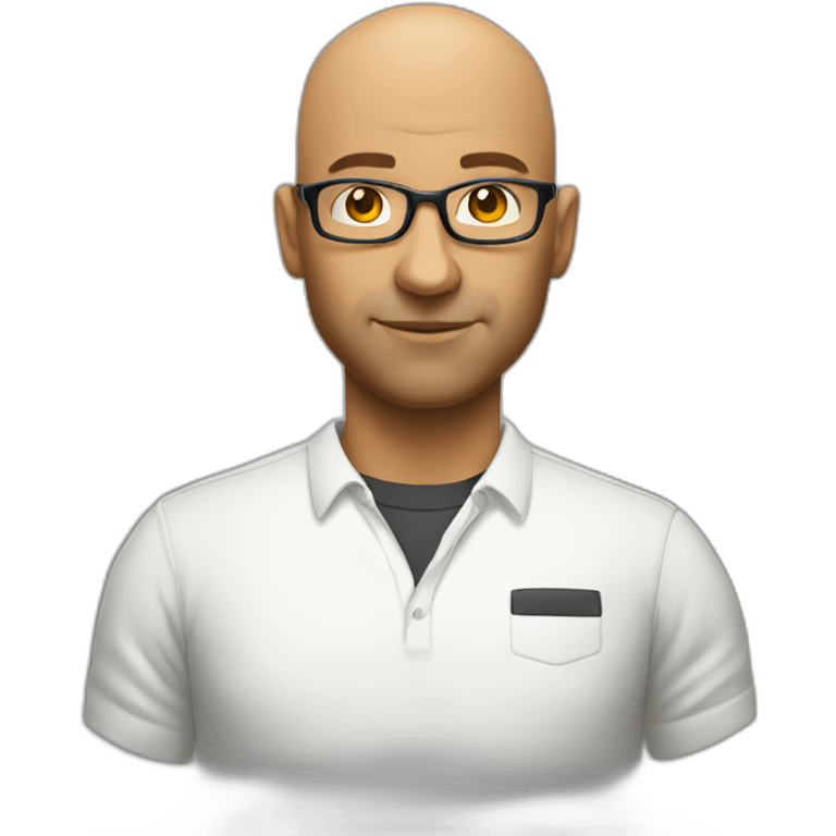 bald ceo in t shirt emoji