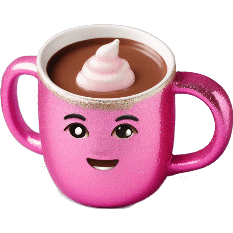 Hot cocoa in a Glitter pink mug  emoji