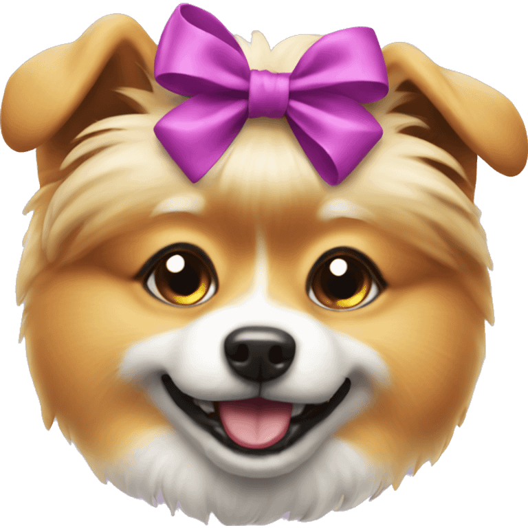 Spitz dog with bow emoji