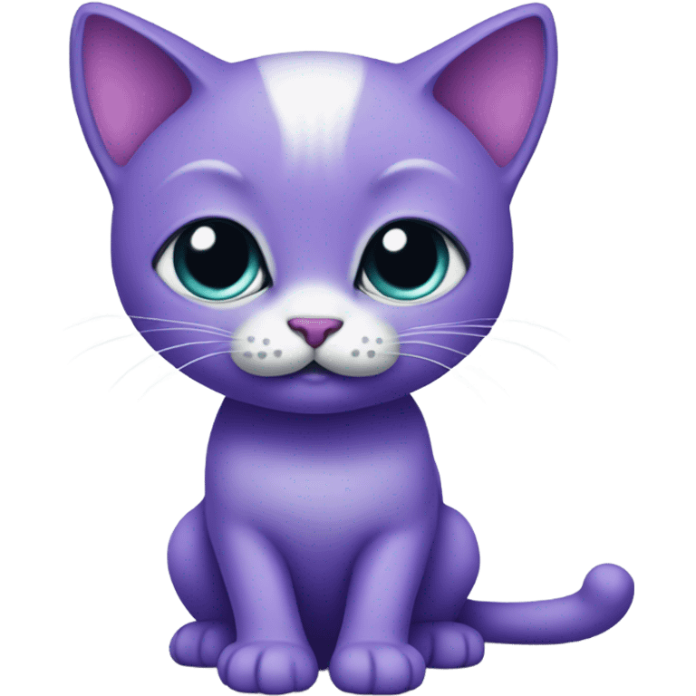 A cute purplr kitty with 1 eye emoji