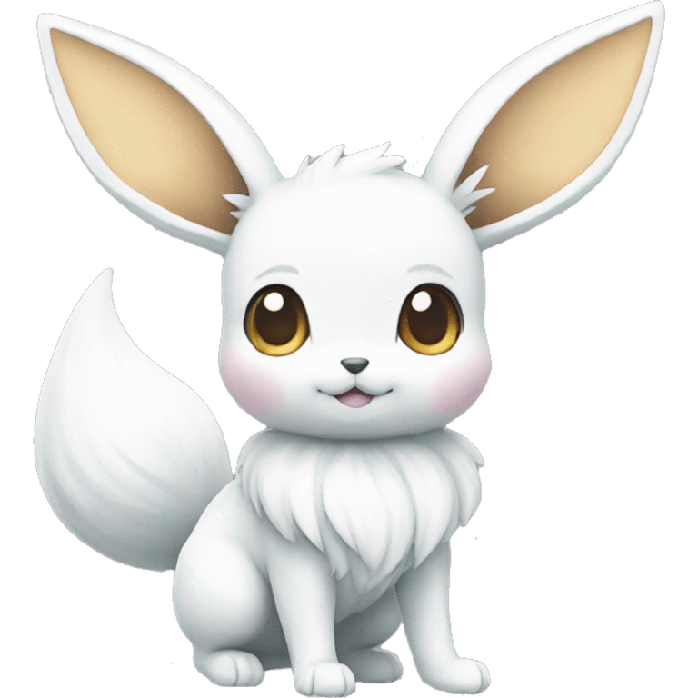 Kawaii Shiny Pastel White Eevee Full Body emoji