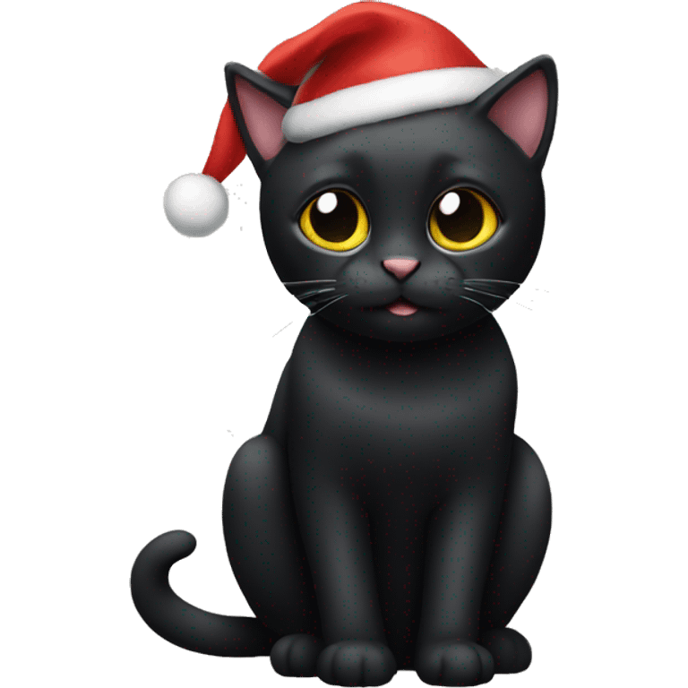 black cat for christmas emoji