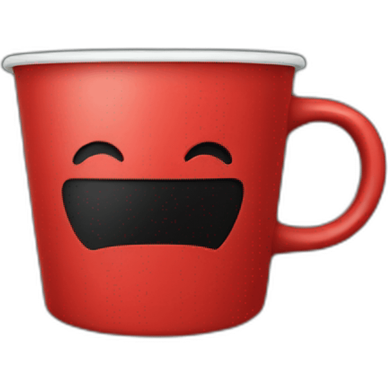 Red coffee cup with black cross on it emoji