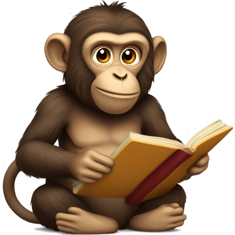 a monkey read book emoji