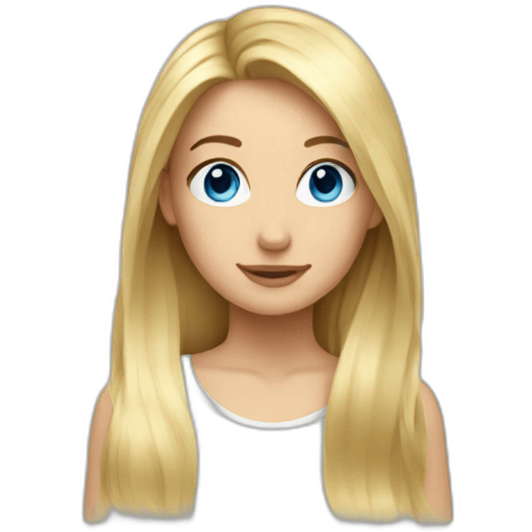 Long Blonde hair with blue eyes girl emoji