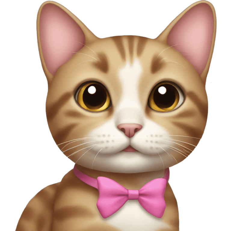 Cute cat with bow emoji