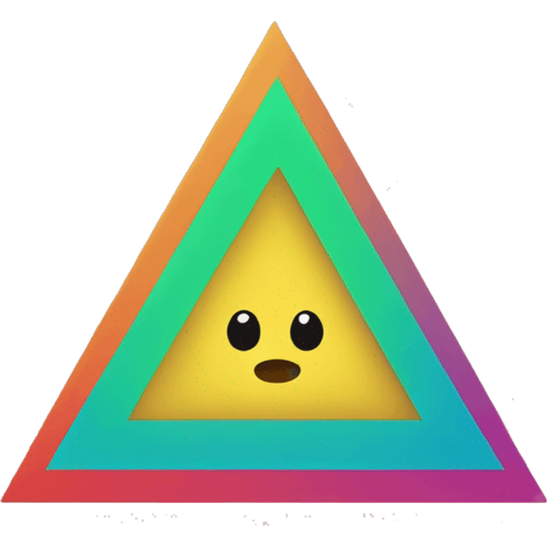 A triangle in the middle made of the colorful lines emoji