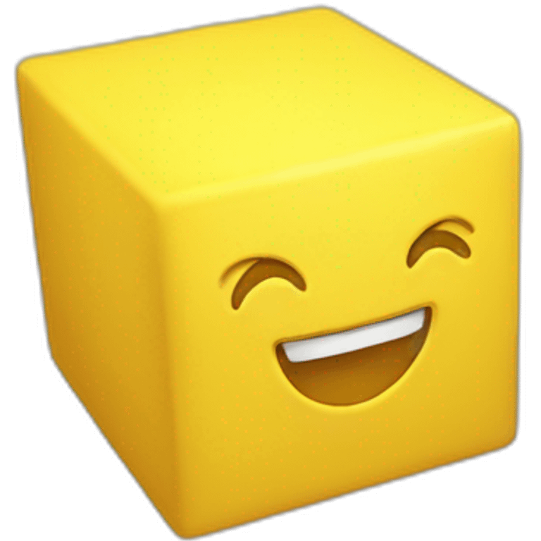 3D CUBE yellow emoji