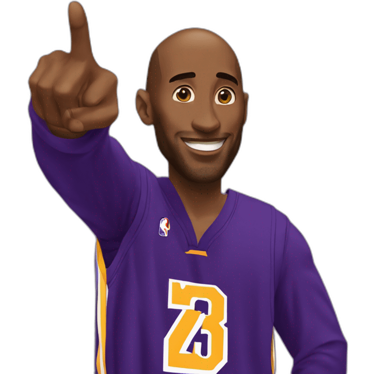 Kobe Bryant points his finger up in warning emoji