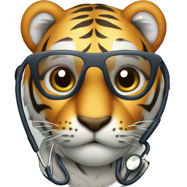 tiger with stethoscope  emoji