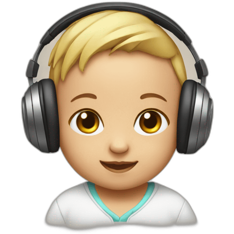 Baby wearing headphones emoji