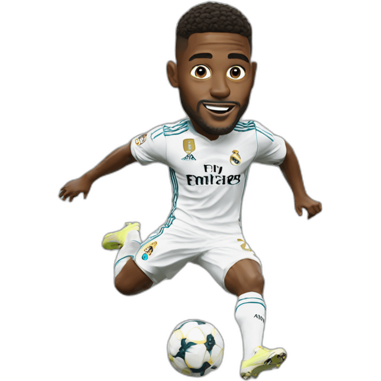 real madrid player jumping big head emoji