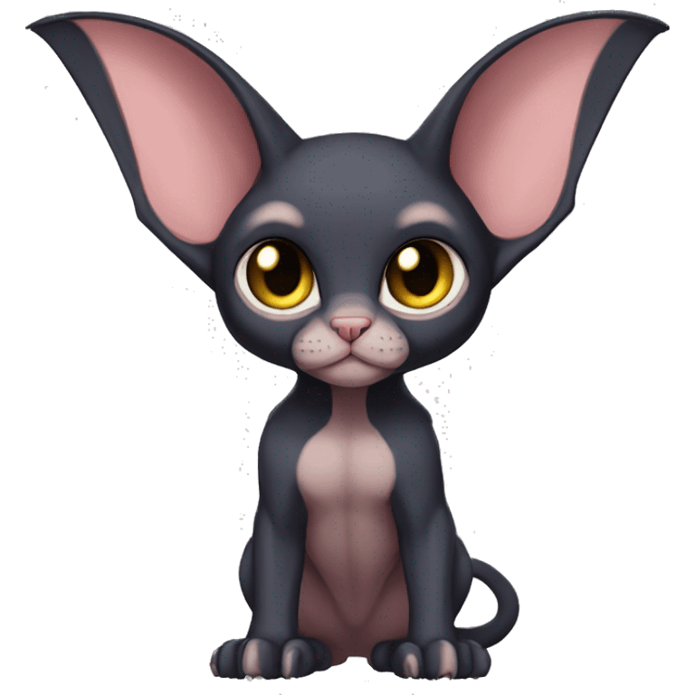 Dark Anthro Cool Bat-Sphynx-Pokémon Full Body emoji