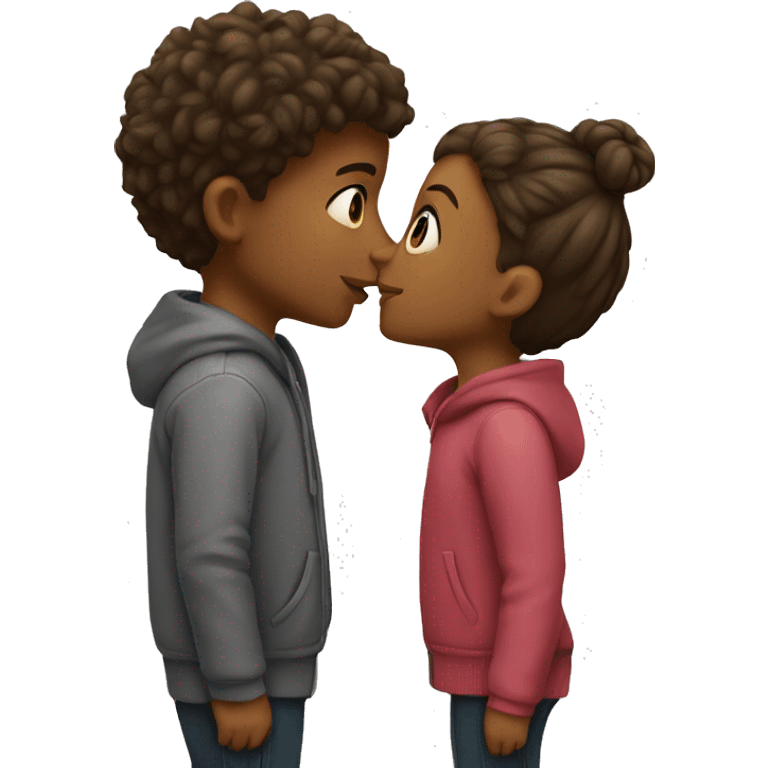 kissing boy and girl emoji