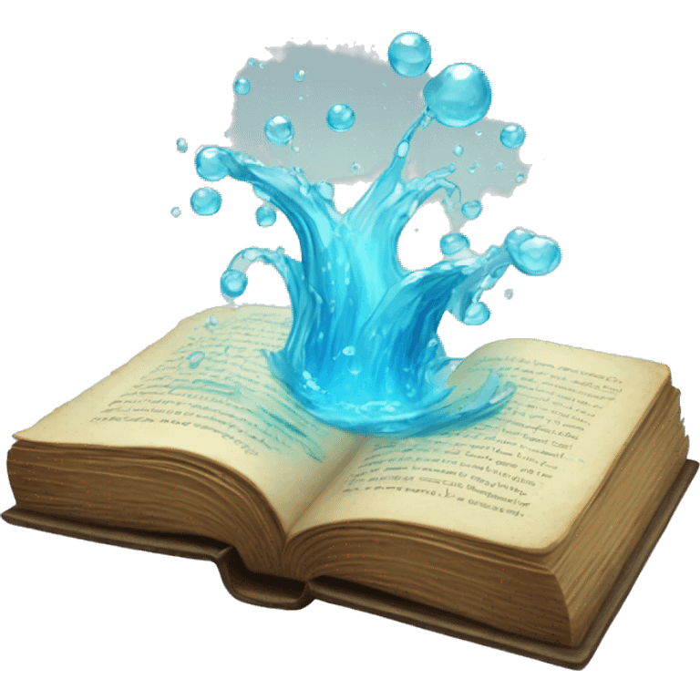 magic book, water element emoji