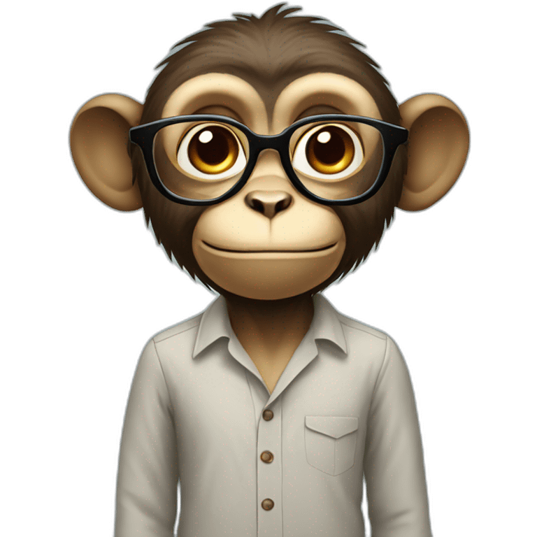 Standing monkey with glasses emoji