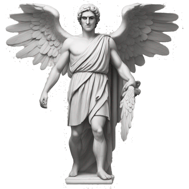 Greek statue of a man with Eagles wings emoji