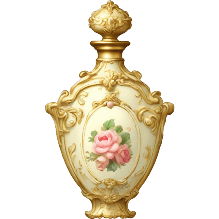 Vintage rococo perfume pale white emoji