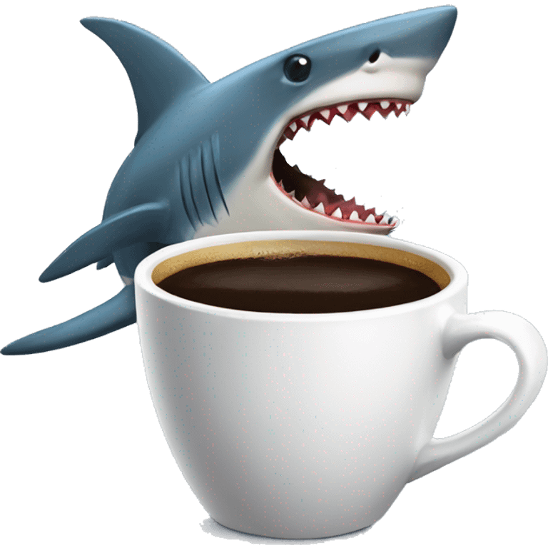 shark drink coffe emoji