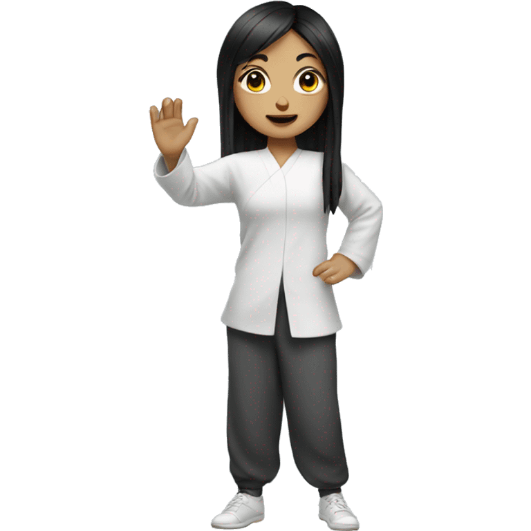 Tai chi girl with black hair emoji