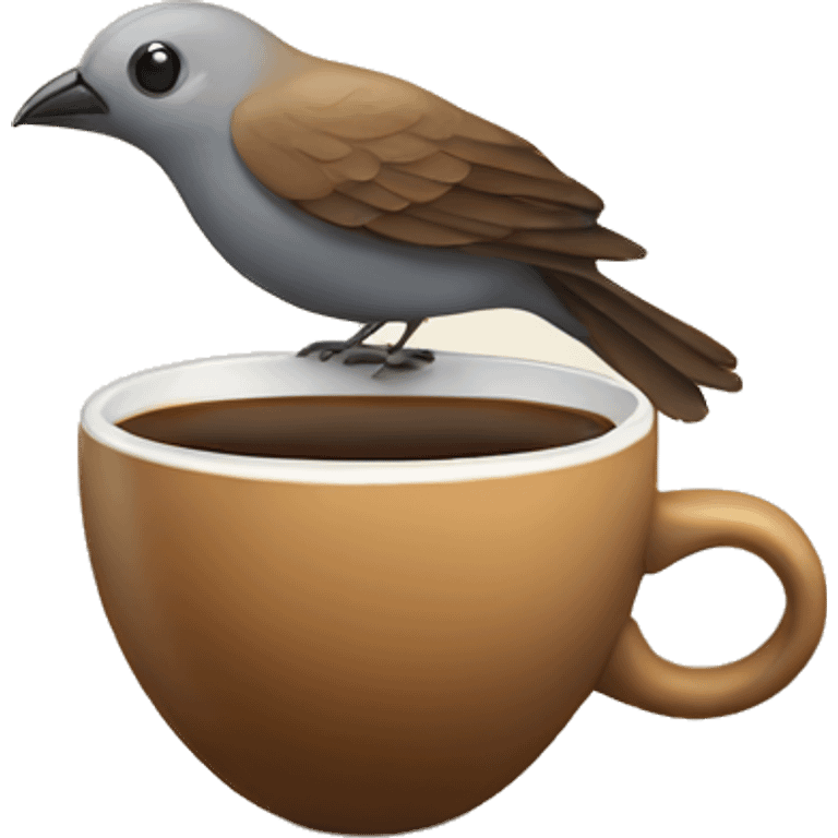 bird with a coffe emoji