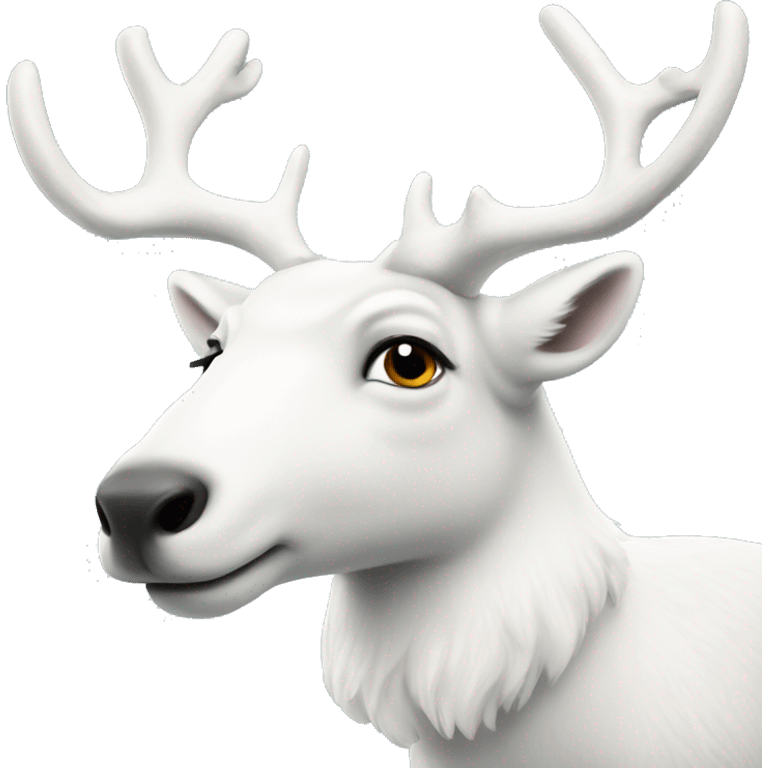 A white Arctic Reindeer  emoji