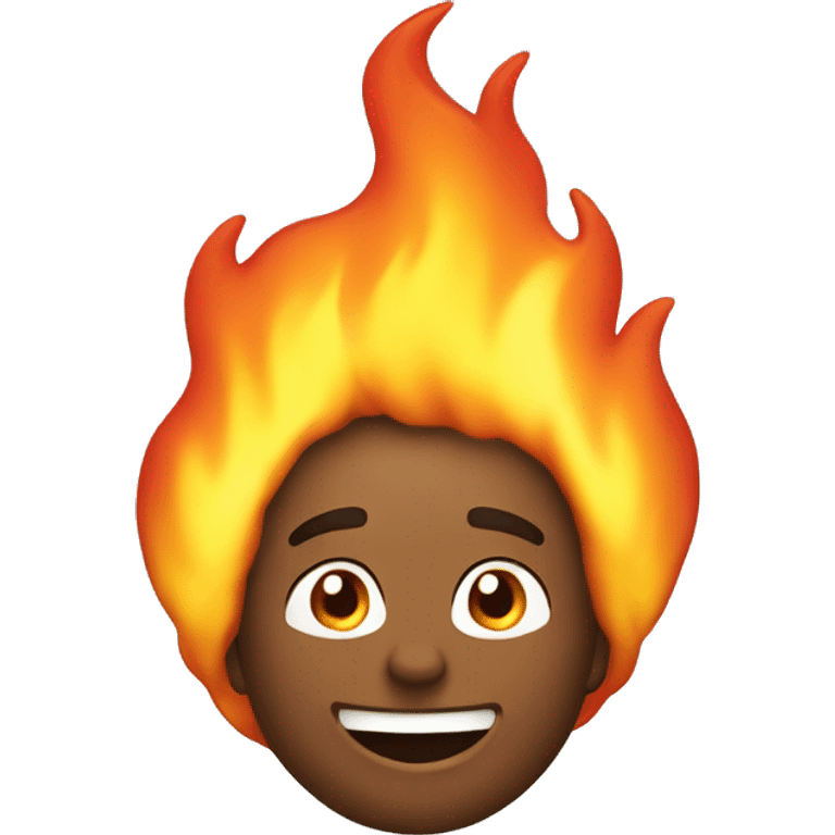 guy on fire very happy emoji