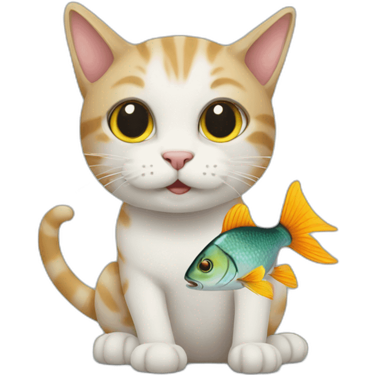 Cat with fish emoji