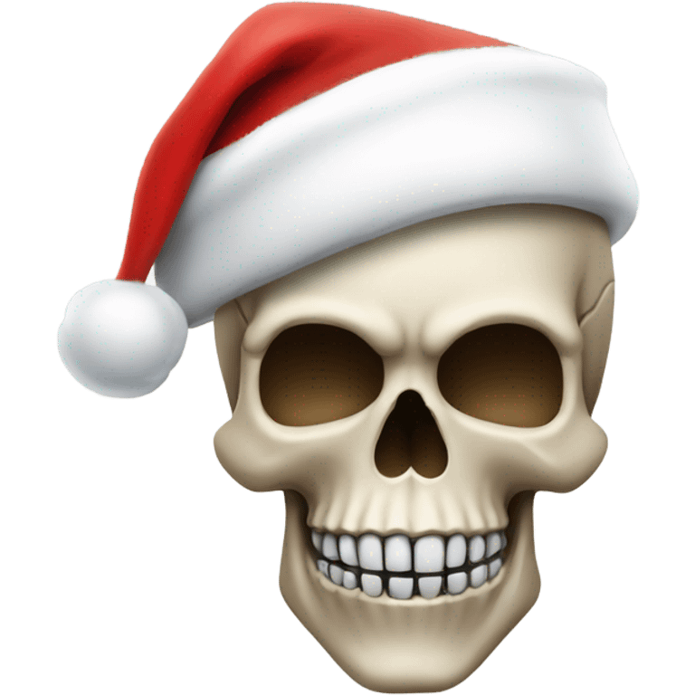 Skull with a Santa hat emoji