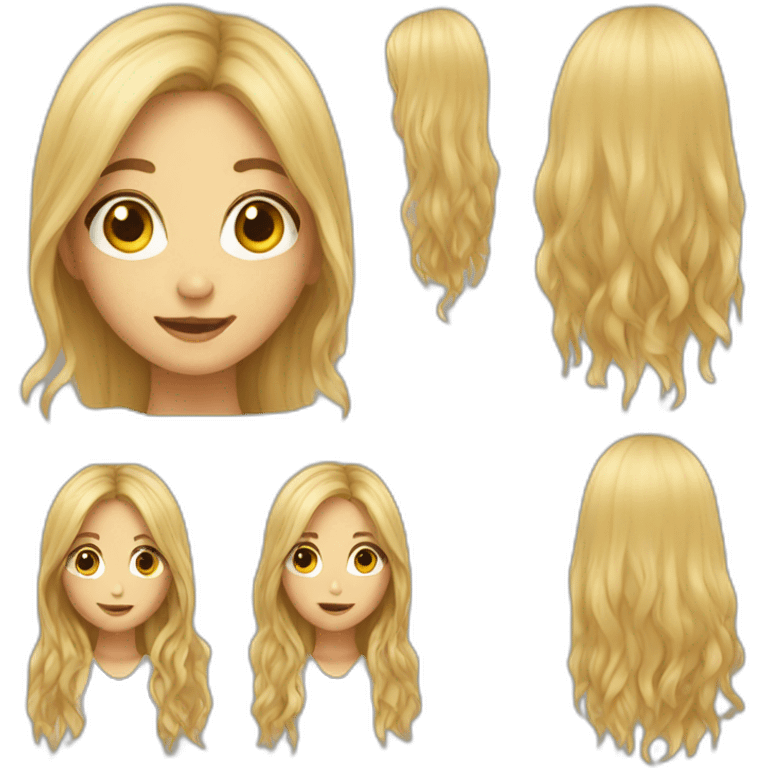 long hair girl emoji