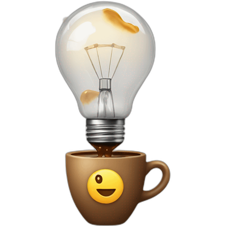 light bulb icon, with coffee splashes around emoji