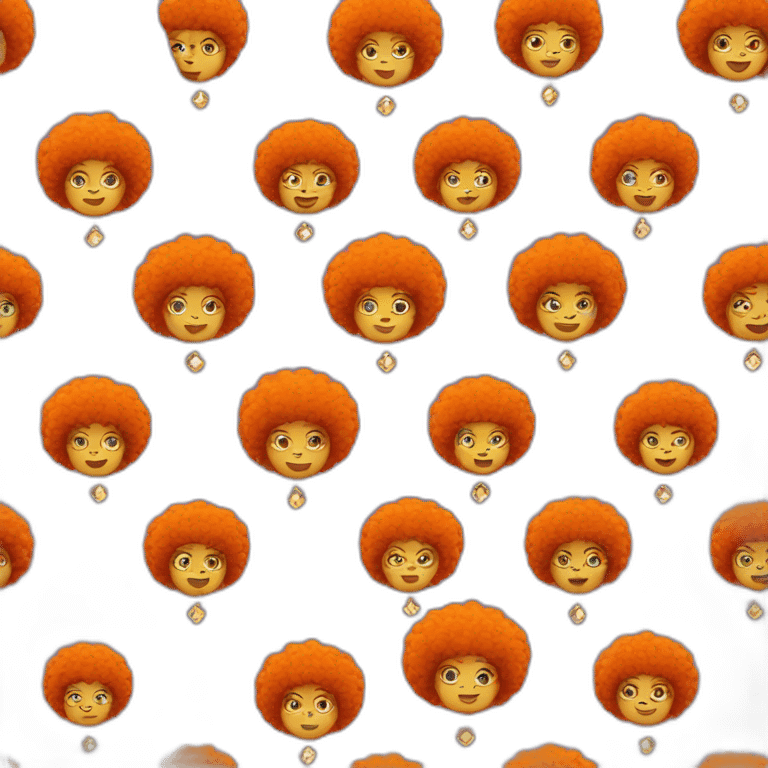 woman with orange afro and diamond chain emoji