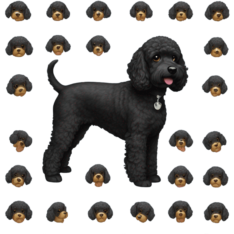 Black short haired cockerpoo emoji