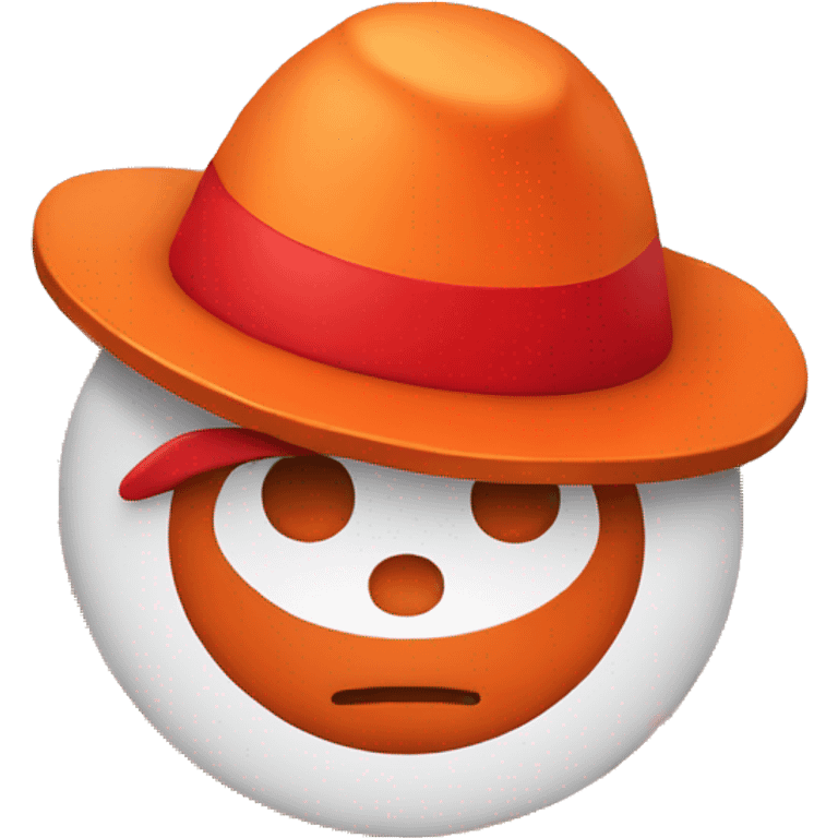 Red hat on a standard Orange clown emoji emoji