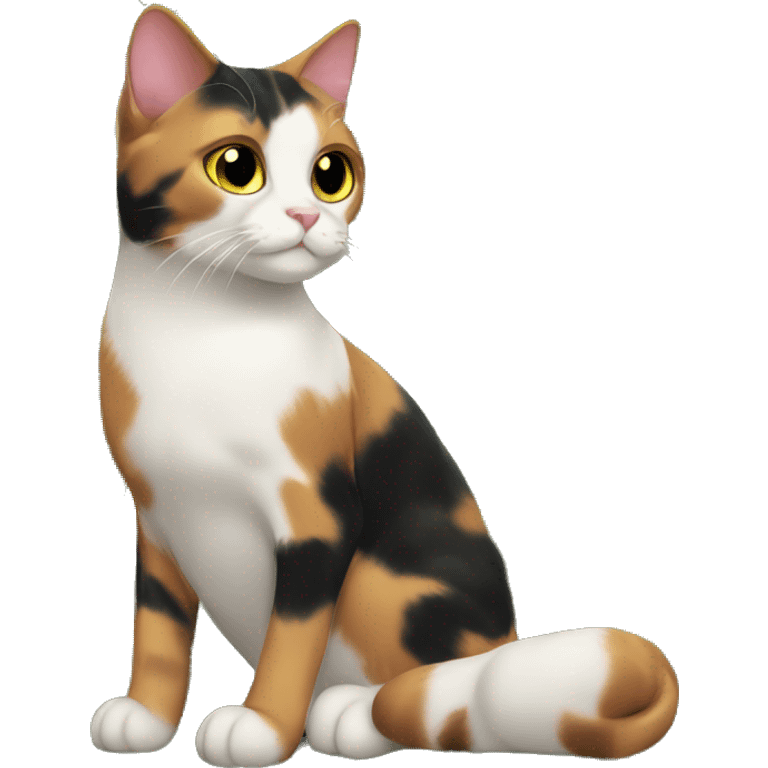 Calico cat on a Christmas tree  emoji