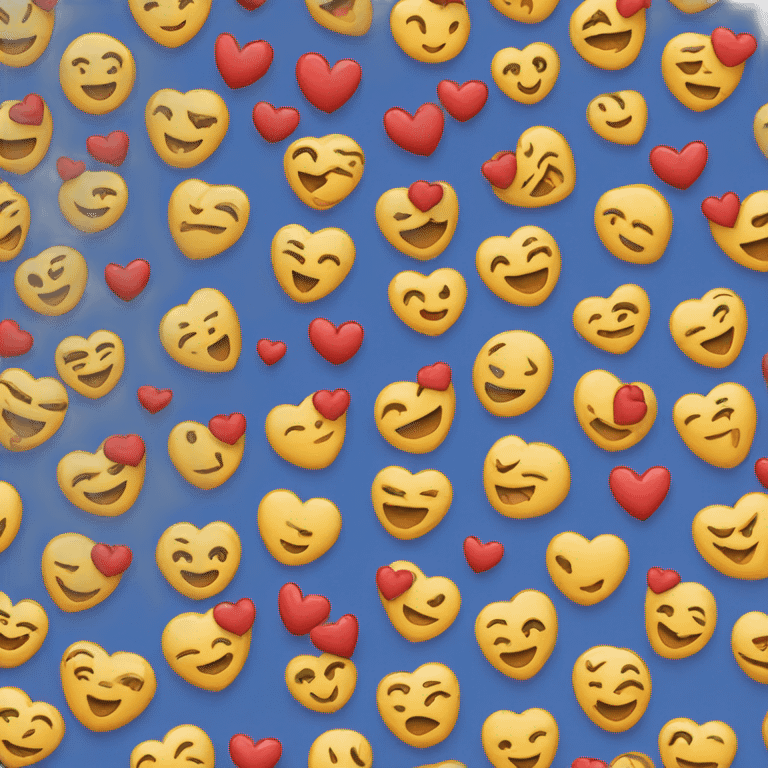 Emoji enamorado con corazones azules emoji