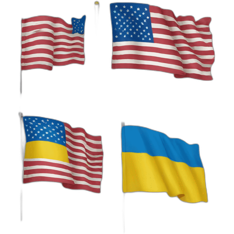 Ukrainian and USA flags emoji