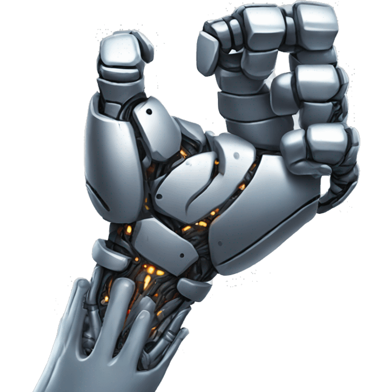 Cyborg arm with shocks flexing bicep and shoulder emoji