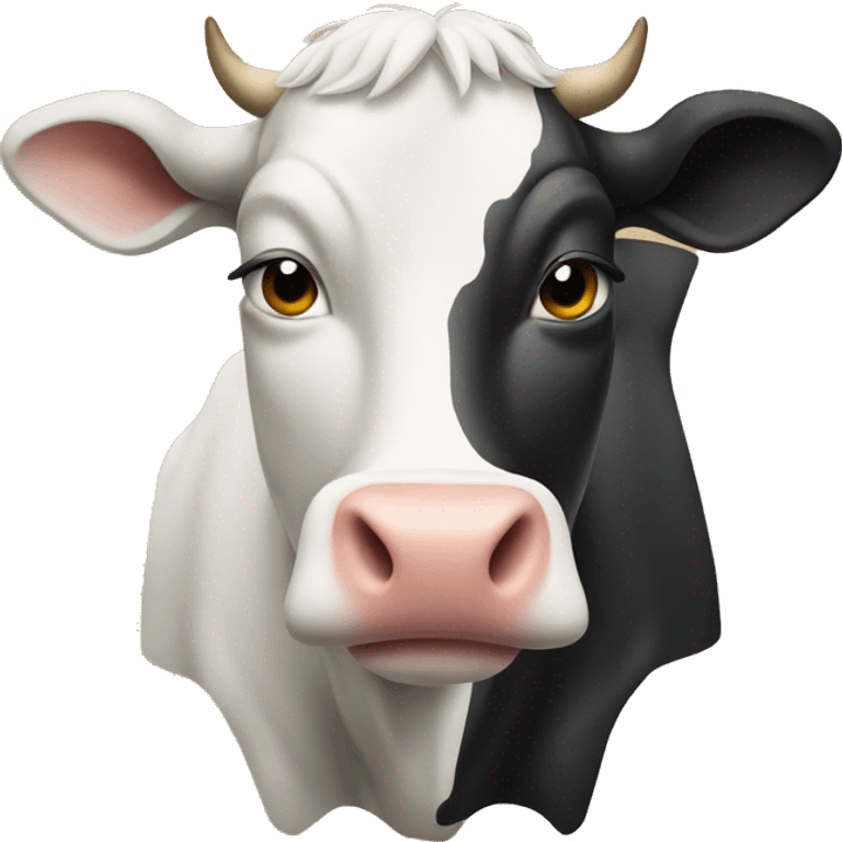 Half Cow face and other half bull face emoji