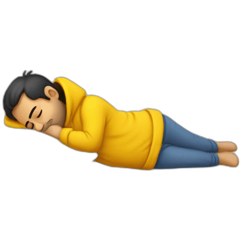 Armenian men  with yellow hoodie sleeping emoji