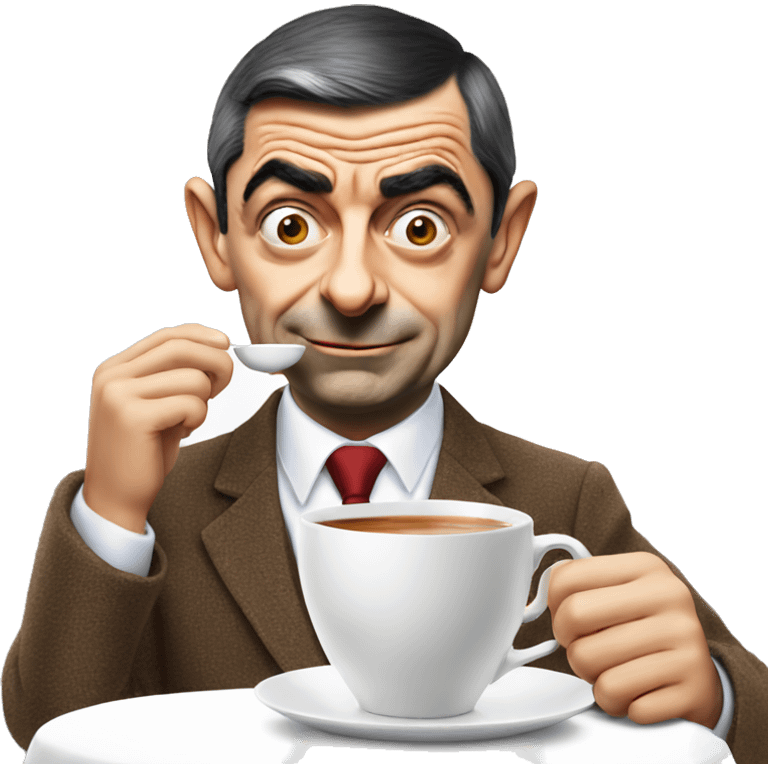 Mr.Bean drinking a cup of tea emoji