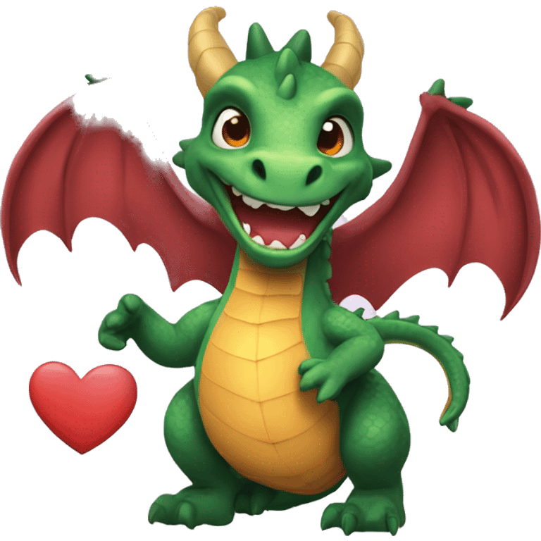 A dragon that emits a heart emoji