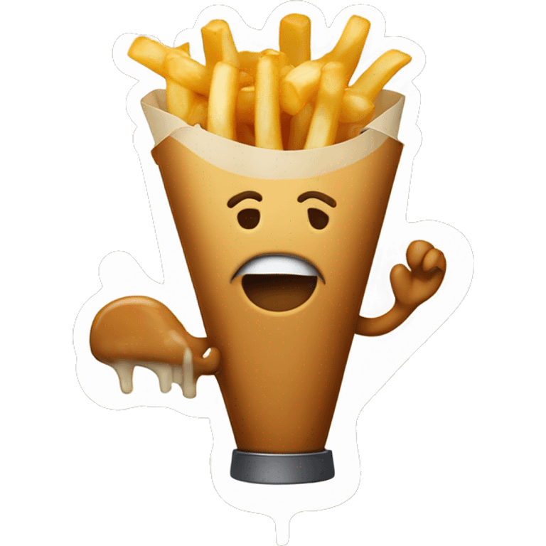 Poutine qui mange des frites emoji