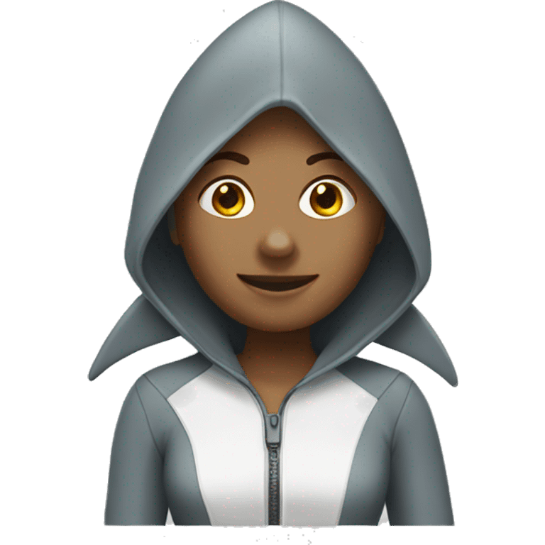 Woman,white, shark costume  emoji