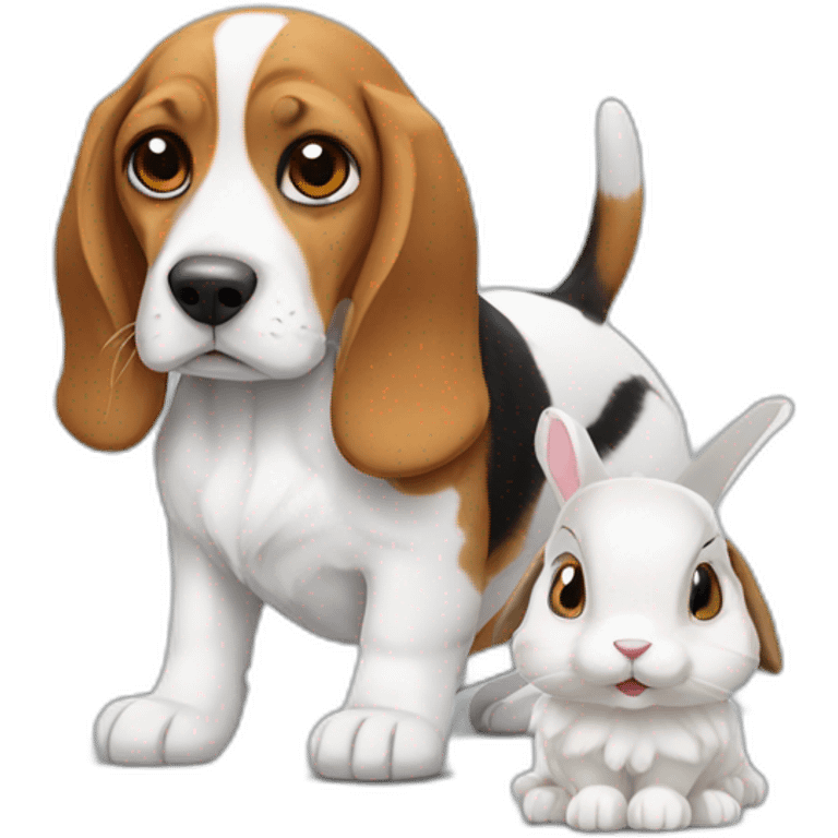 beagle and White rabbit emoji